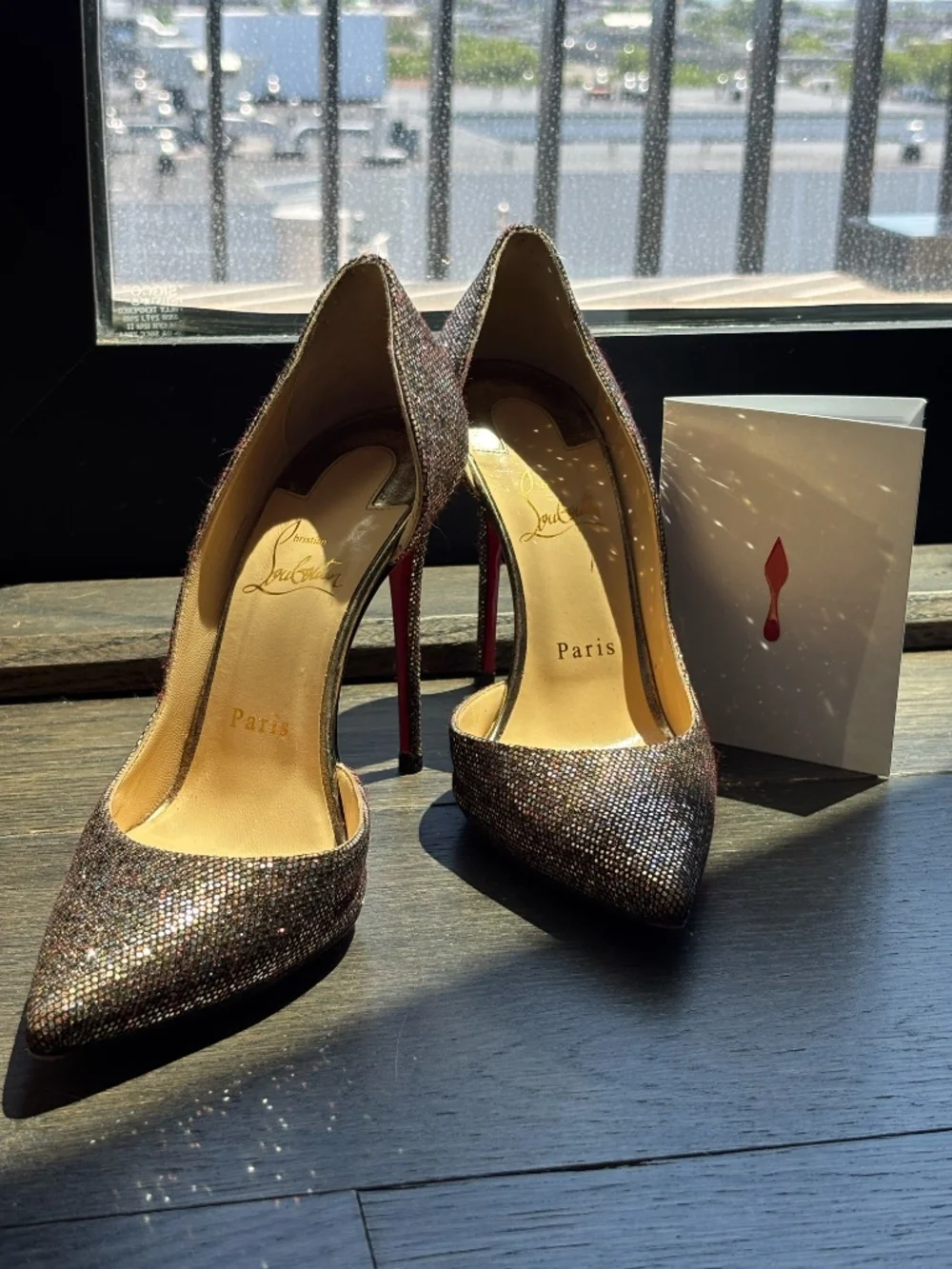 Christian Louboutin Iriza Glitter Pumps Size 38 Authentic